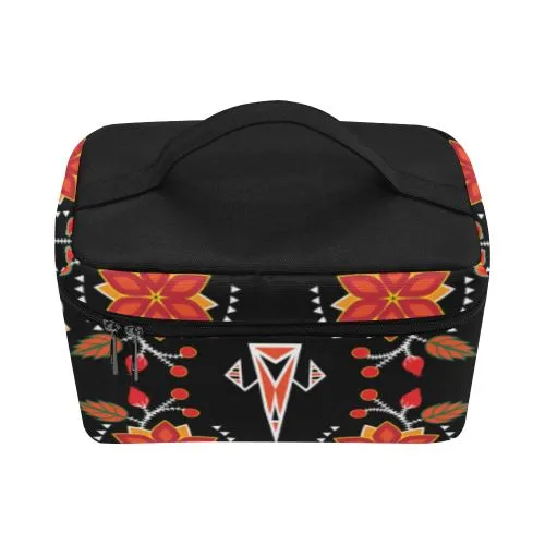 Floral Beadwork Six Bands Cosmetic Bag/Large