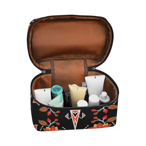 Floral Beadwork Six Bands Cosmetic Bag/Large
