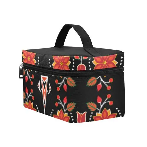 Floral Beadwork Six Bands Cosmetic Bag/Large