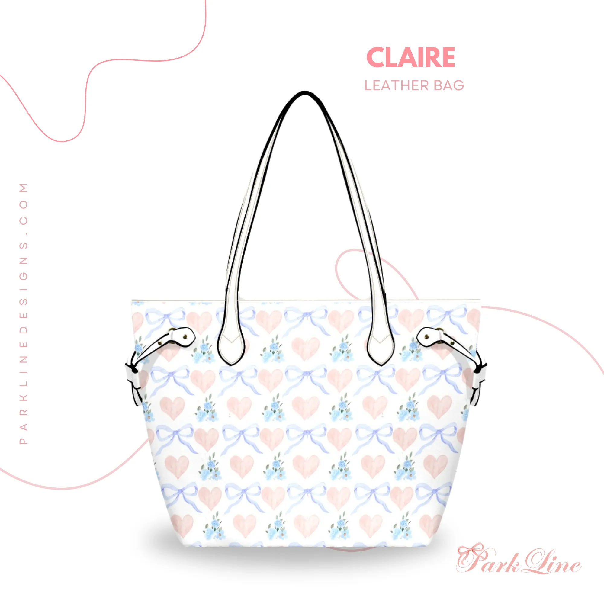 Floral Stems Leather Bag | Watercolor Peonies Pattern | Perfect Gift for Her | Elegant & Durable Fashion Tote