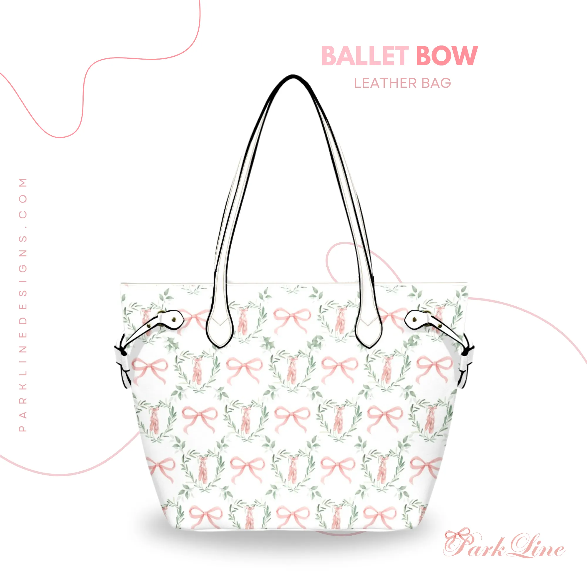 Floral Stems Leather Bag | Watercolor Peonies Pattern | Perfect Gift for Her | Elegant & Durable Fashion Tote