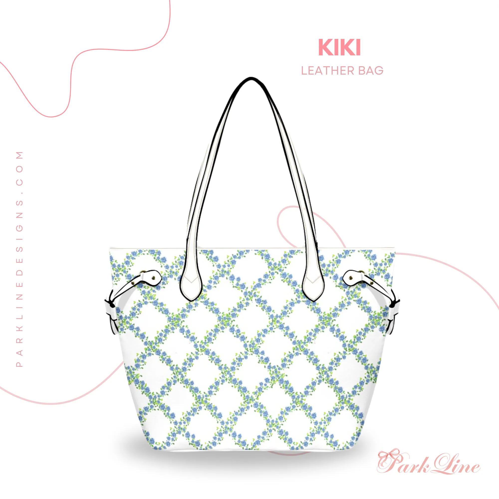 Floral Stems Leather Bag | Watercolor Peonies Pattern | Perfect Gift for Her | Elegant & Durable Fashion Tote