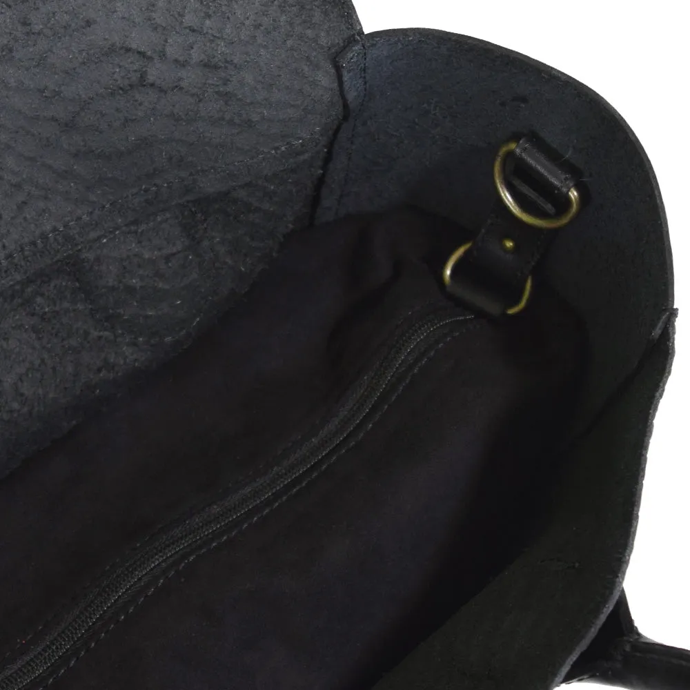 Foldover Tote in Black snke Embossed Leather (not Cncled) - final sale not exchange