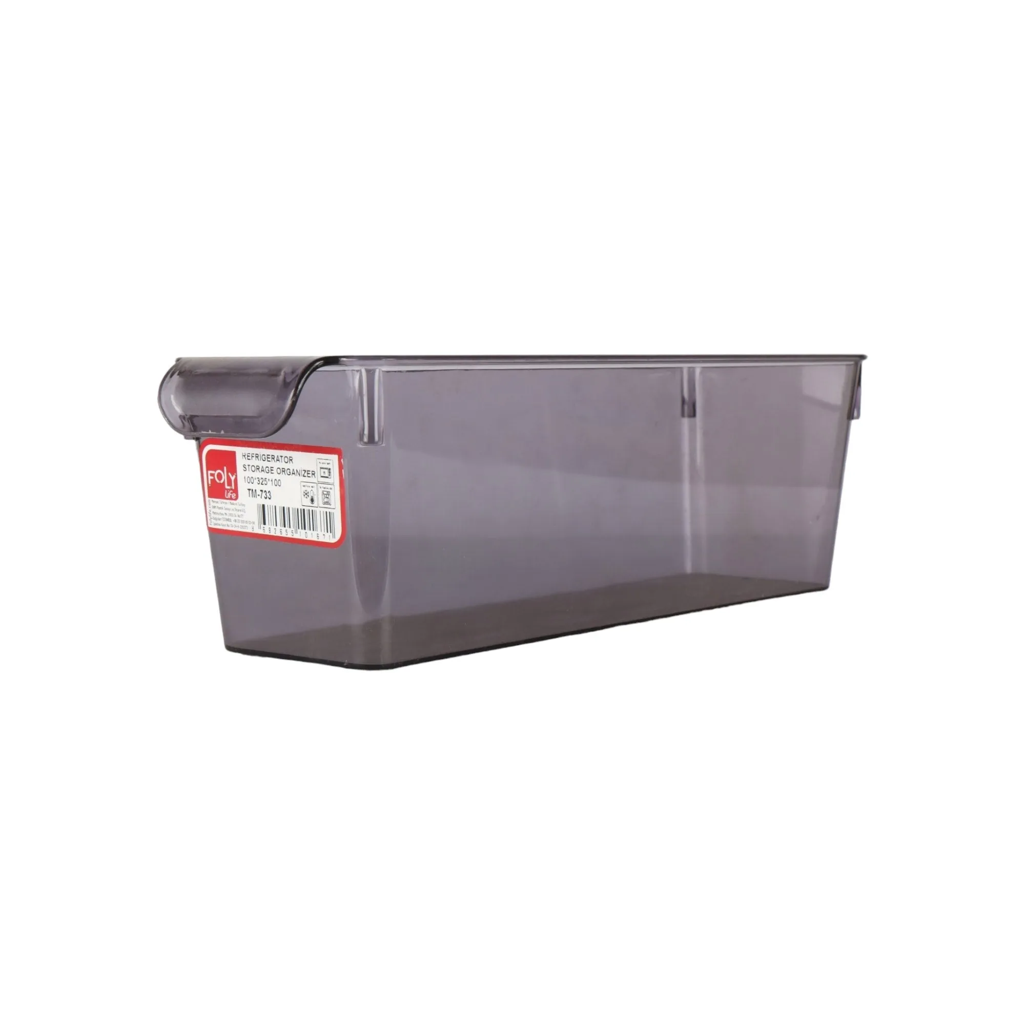 Foly Life Plastic Fridge Storage Organizer with Lid 100x325x100 TM-733 Titiz