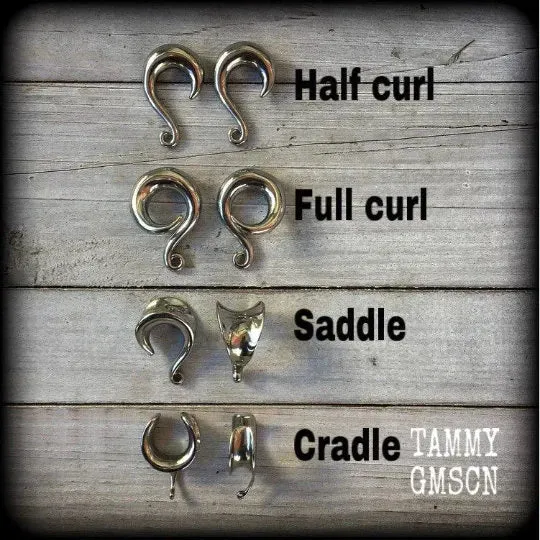 Garnet gauged earrings-Gemstone ear weights