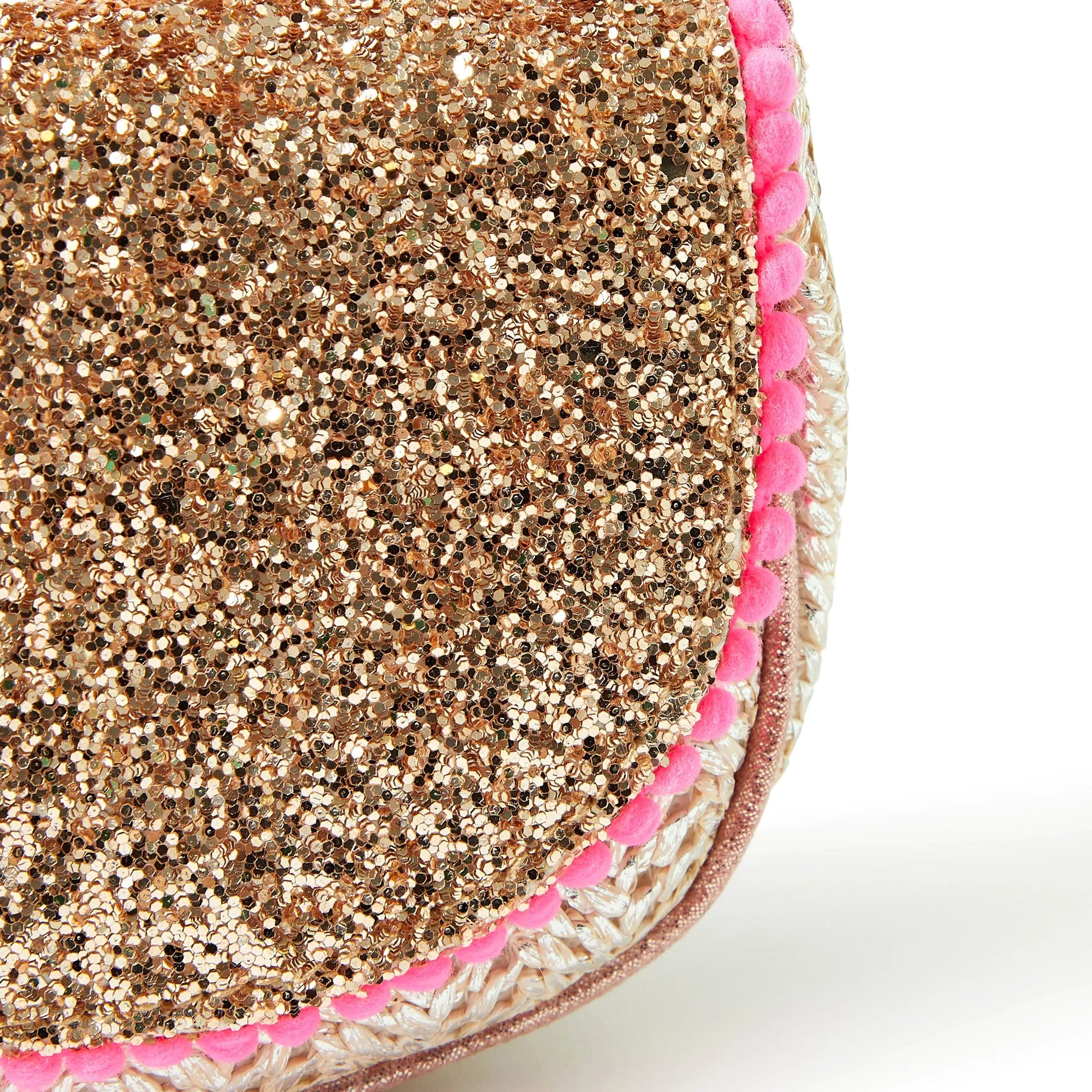 Glitter Straw Across Body Bag