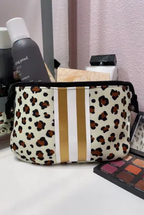 Gold Leopard Neoprene Cosmetic Bag