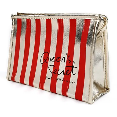 Gold Stripe Shine Makeup Bag
