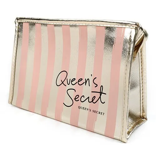 Gold Stripe Shine Makeup Bag
