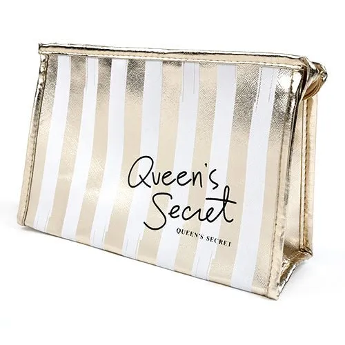 Gold Stripe Shine Makeup Bag