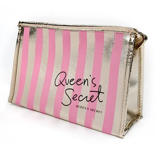 Gold Stripe Shine Makeup Bag