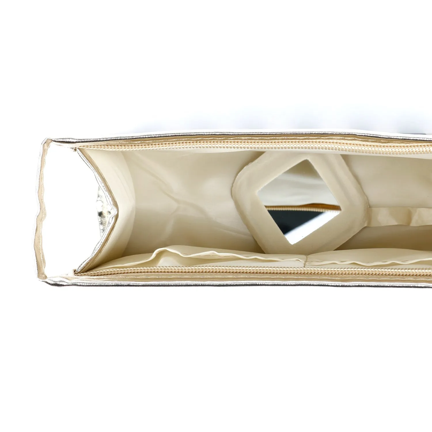 Gold Stripe Shine Makeup Bag