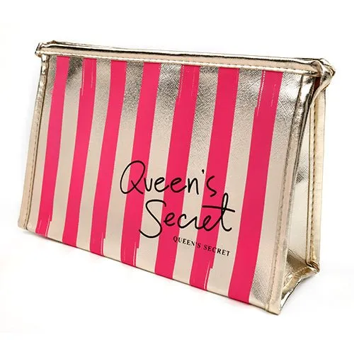 Gold Stripe Shine Makeup Bag