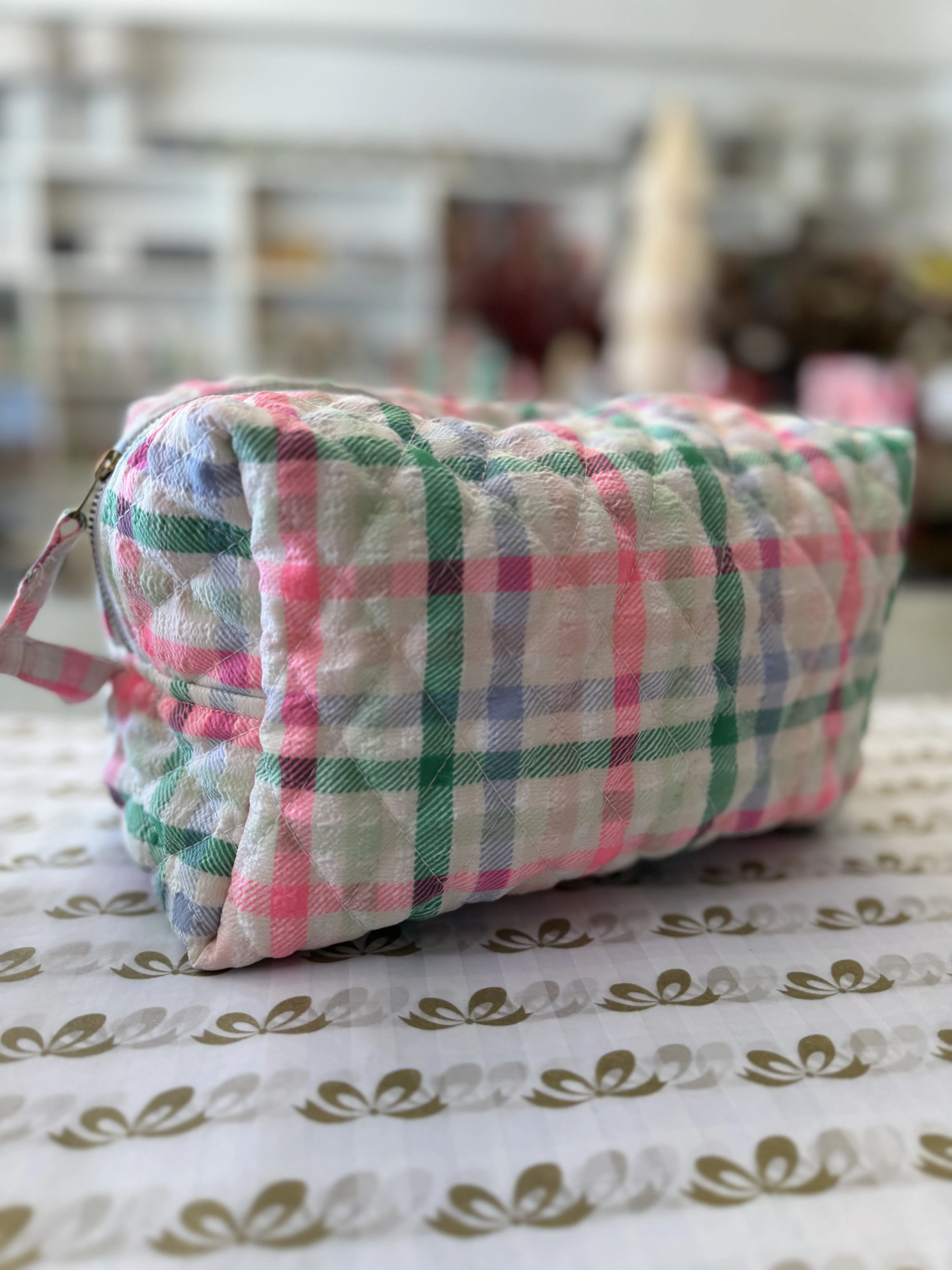 Grace & May Plaid Cosmetic Bag