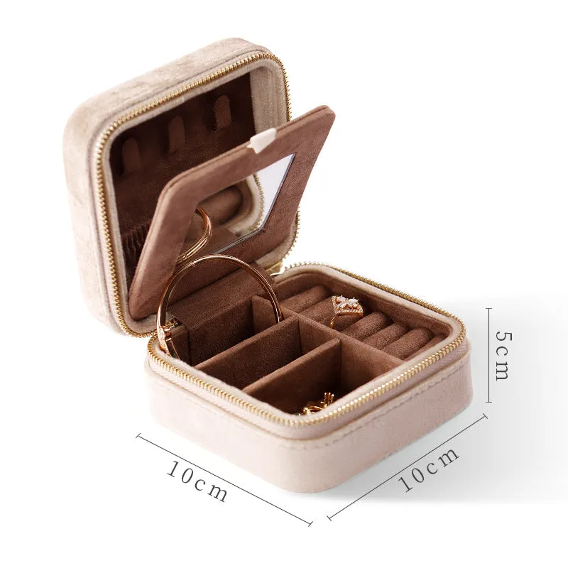Green Red Color Girl Birthday Gift For Jewelry Storage Travel Mini Portable Ring Necklace Bracelet Velvet Box