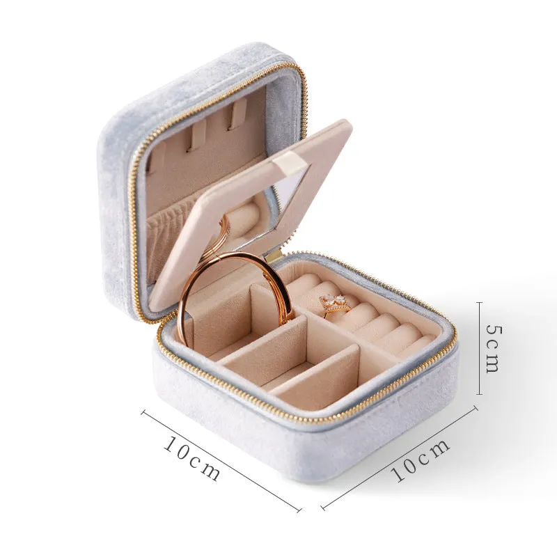 Green Red Color Girl Birthday Gift For Jewelry Storage Travel Mini Portable Ring Necklace Bracelet Velvet Box