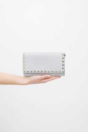 Grey & Silver Rockstud Wallet On Chain Bag
