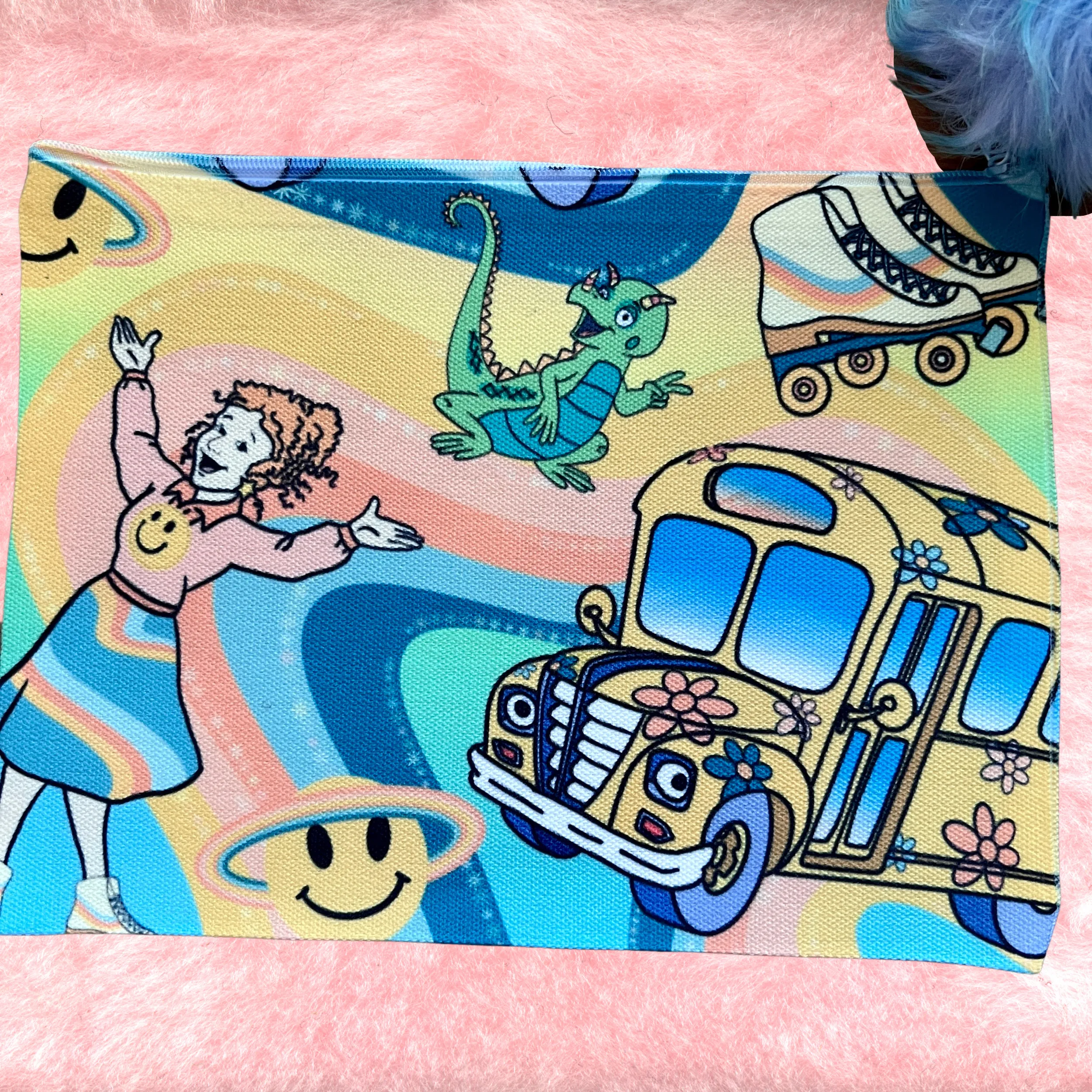 Groovy Teacher Throwback Canvas Makeup Bag