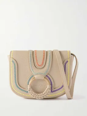 Hana mini embroidered leather shoulder bag