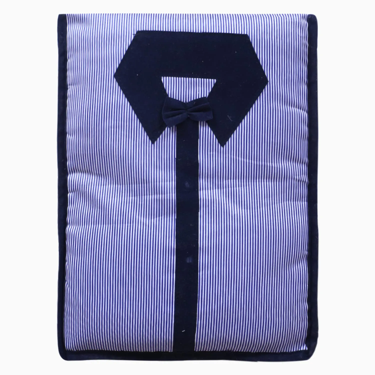 Heart Home Lining Print Cotton Shirt Cover/Clothing Organizer/Wardrobe Organizer With Window For Home, Traveling Pack of 2 (Blue) 52HH4097