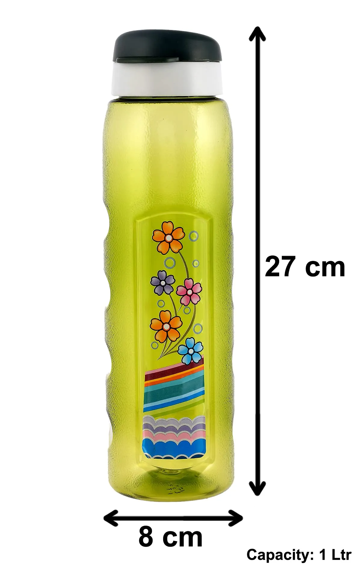 Heart Home Plastic Water Bottle With Sipper- 1 Litre, Pack of 3 (Green)