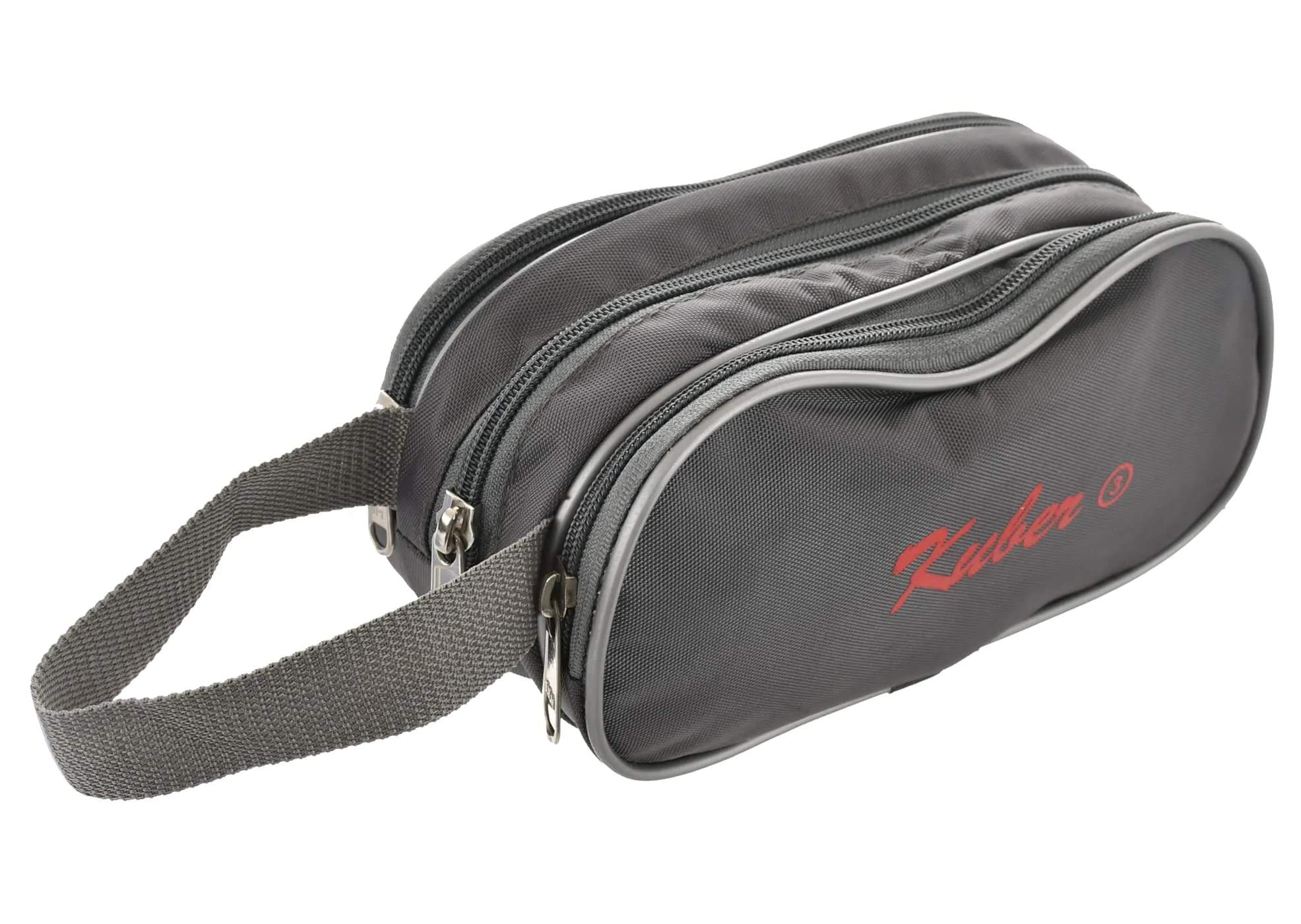 Heart Home Toilerty bag, Shaving Kit, Cosmetic Bag For Travel Accessories With 3 Zipper Comparments & Carrying Strip (Grey)-HS43HEARTH26611
