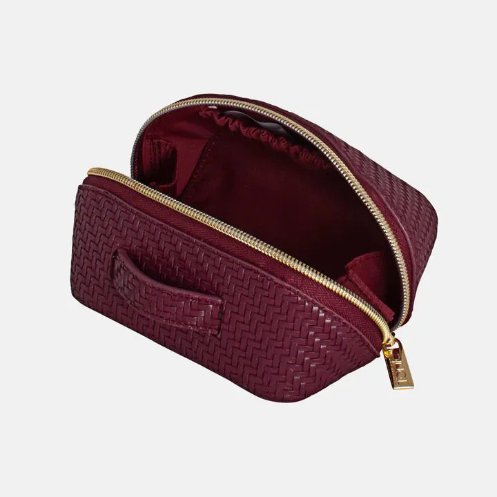 Herringbone Cosmetic Bag Collection | Plum