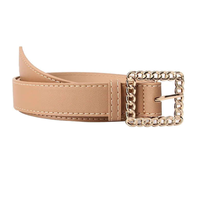 Hollow Square Buckle Decorative Belt Student All-Match Trouser Belt Women's Fashion Belt