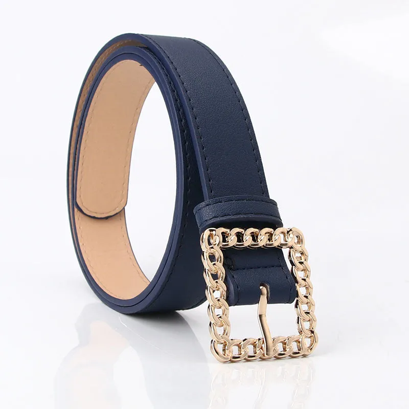 Hollow Square Buckle Decorative Belt Student All-Match Trouser Belt Women's Fashion Belt