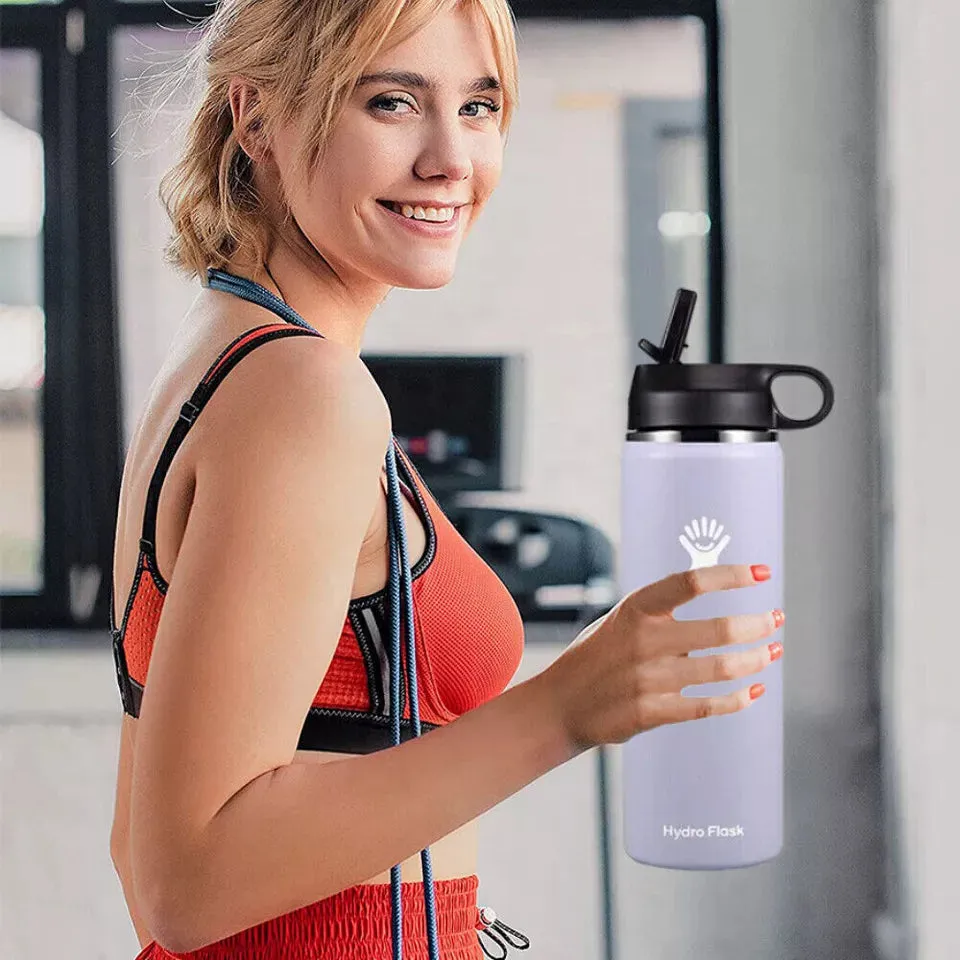 Hydro Flask 40oz Sport Water Bottle Stainless Steel Wide Mouth with Straw