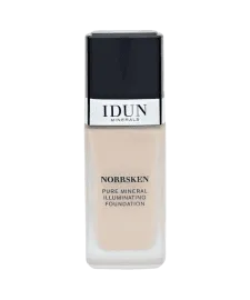 IDUN Minerals Norrsken Longwear Liquid Foundation with Poreless, Luminous Coverage, Dewey, Glowing Finish, Vegan, Cruelty and Silicone Free Makeup