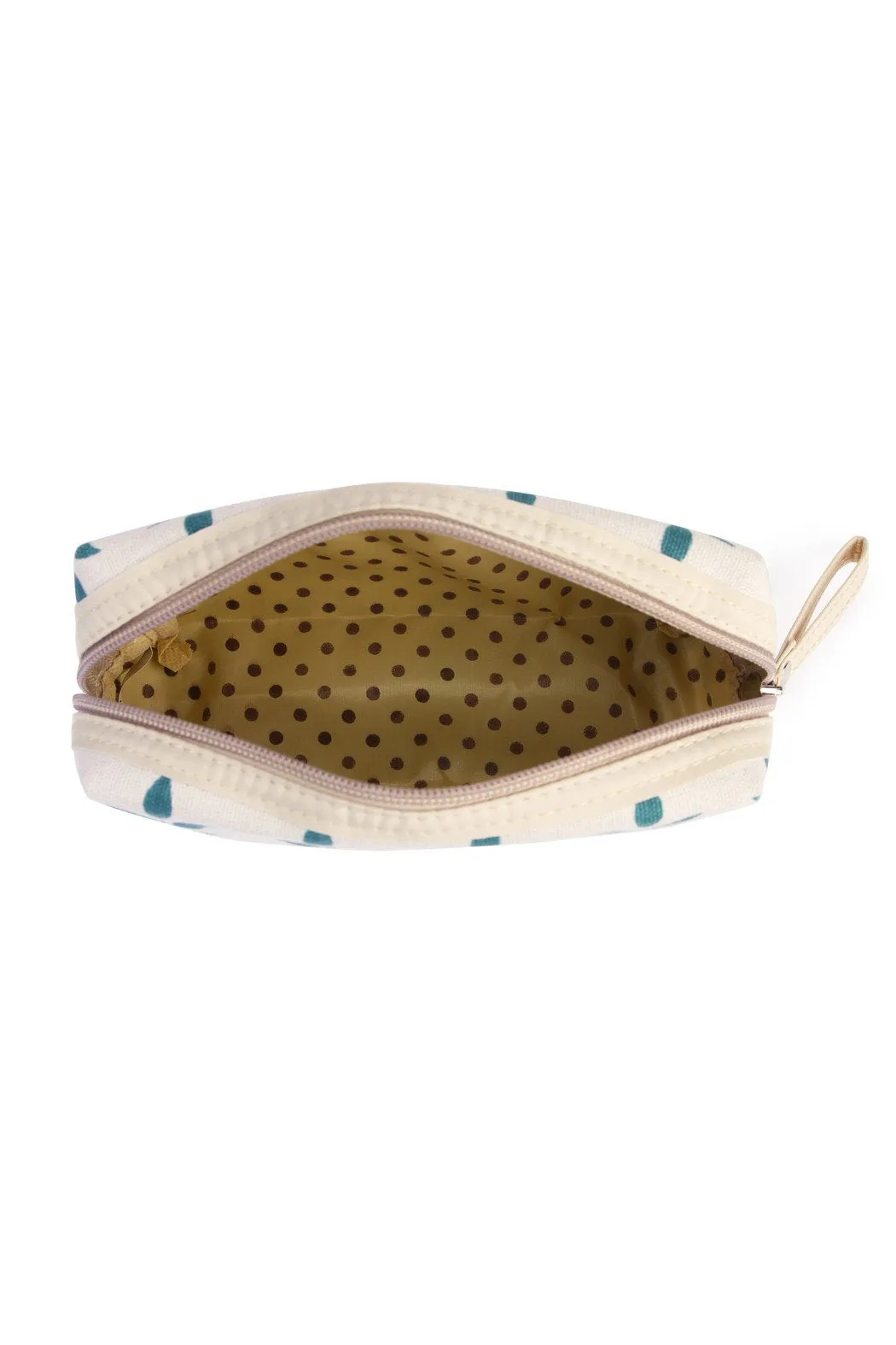 J122-1 - Blue Leaf Art Cosmetic Pouch
