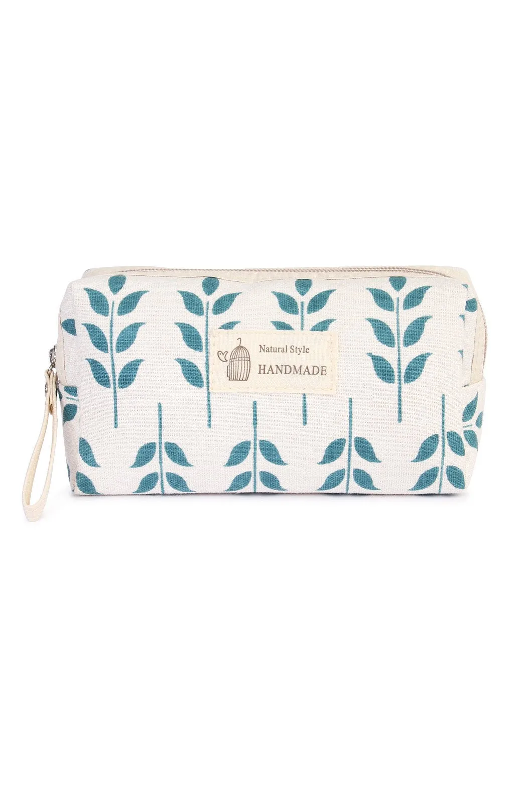 J122-1 - Blue Leaf Art Cosmetic Pouch