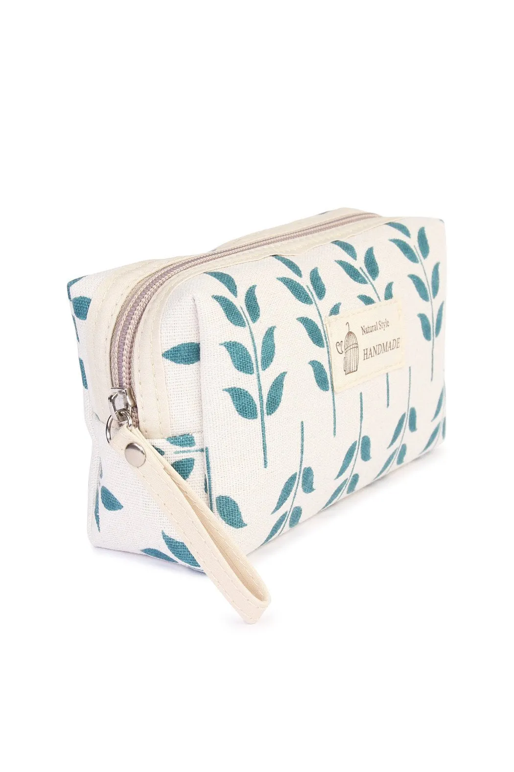 J122-1 - Blue Leaf Art Cosmetic Pouch