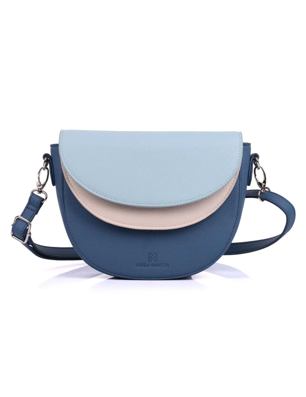 Karla Hanson Linda Women's Saddle Crossbody Bag 3 Tone Blue