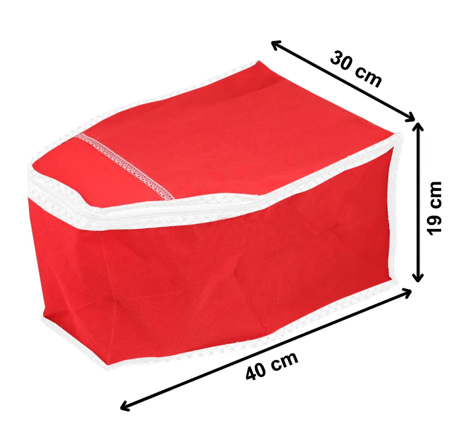 Kuber Industries Non Woven Blouse Cover Bags|Small Garment Cover|Wardrobe Organiser For Clothes|Pack of 2 (Red)