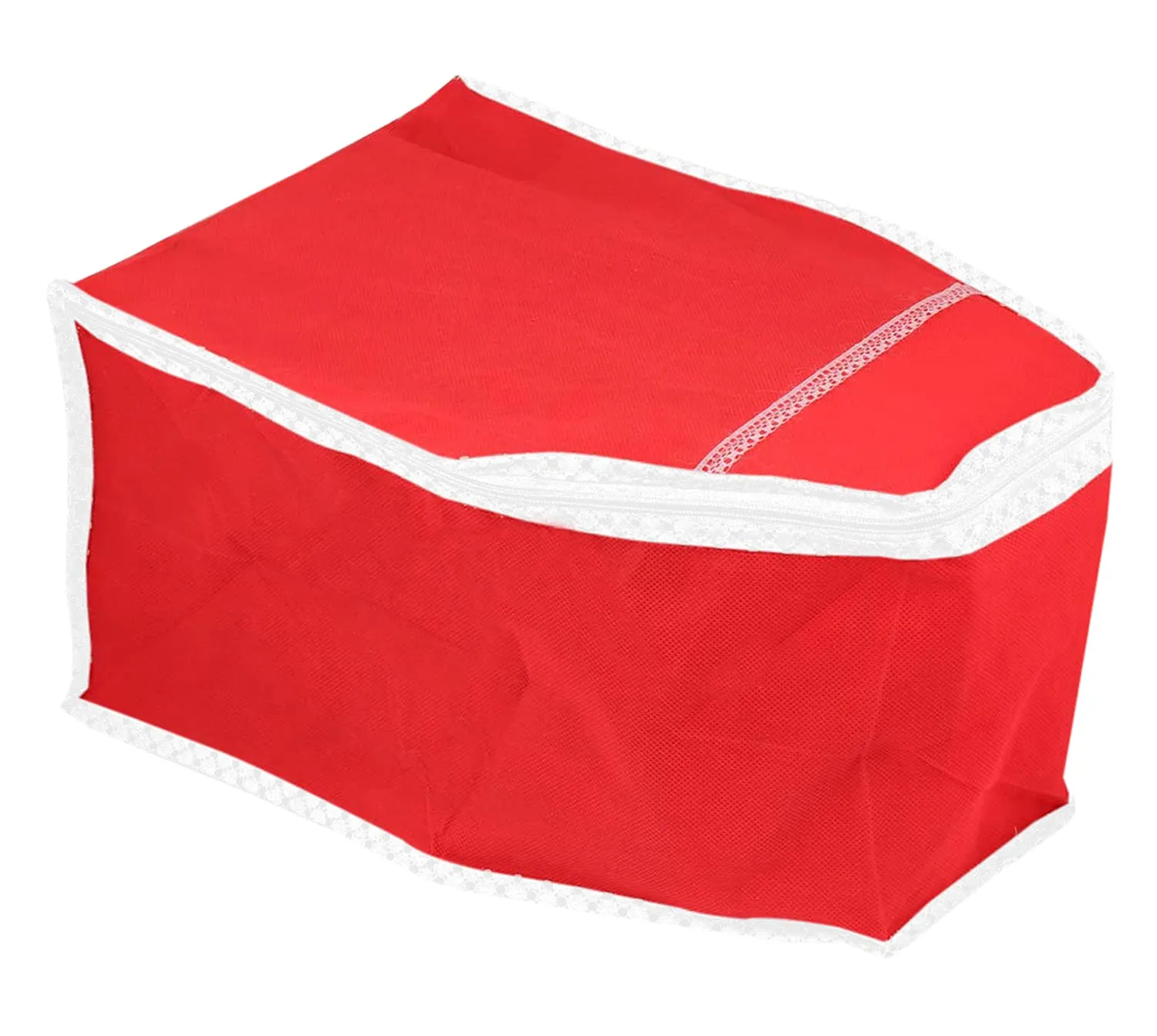 Kuber Industries Non Woven Blouse Cover Bags|Small Garment Cover|Wardrobe Organiser For Clothes|Pack of 2 (Red)
