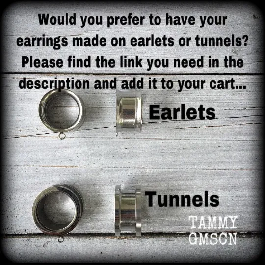 Labradorite gauged earrings-Gemstone ear weights