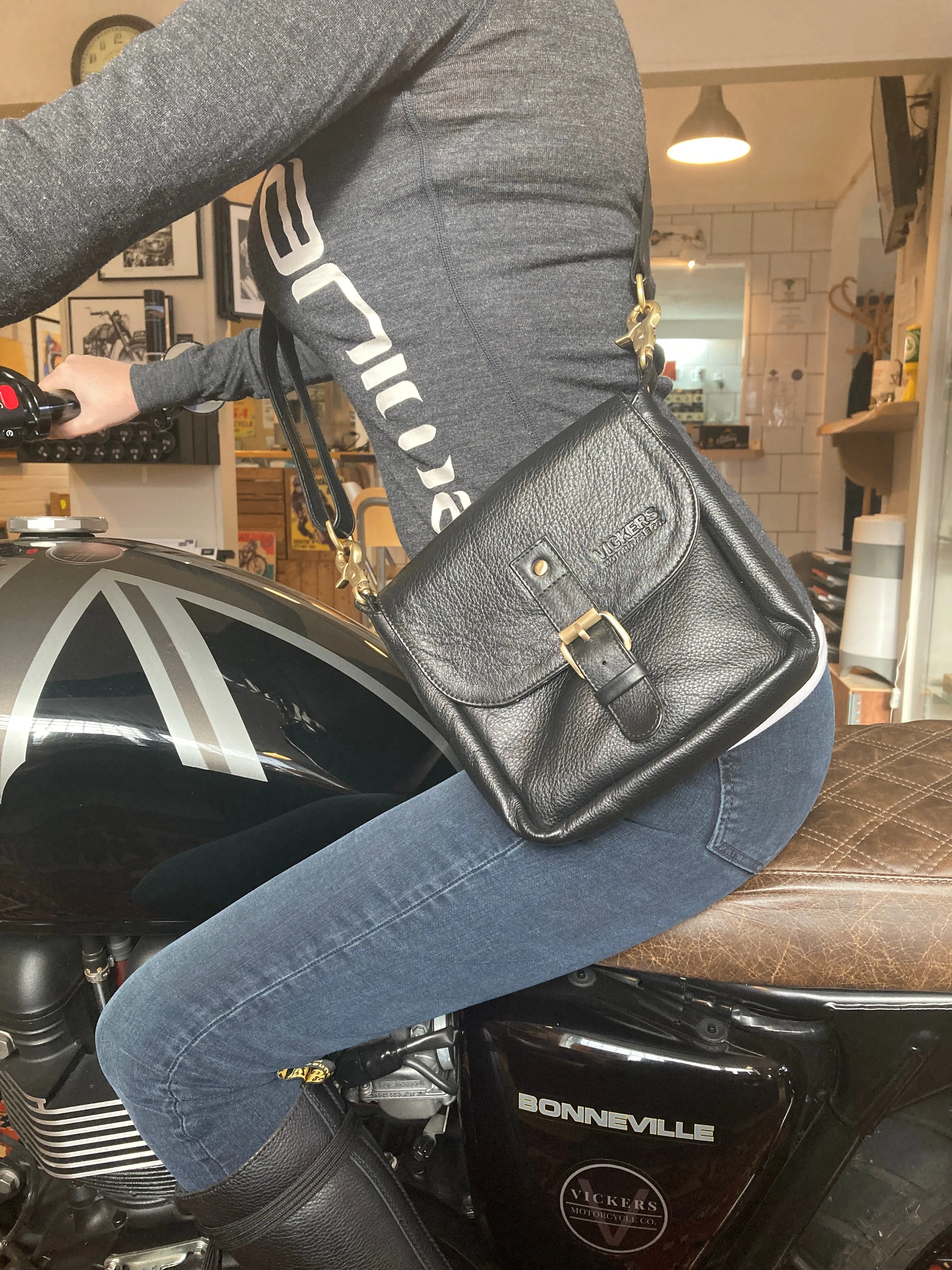 Leather Hip Pouch -  Vickers - Black