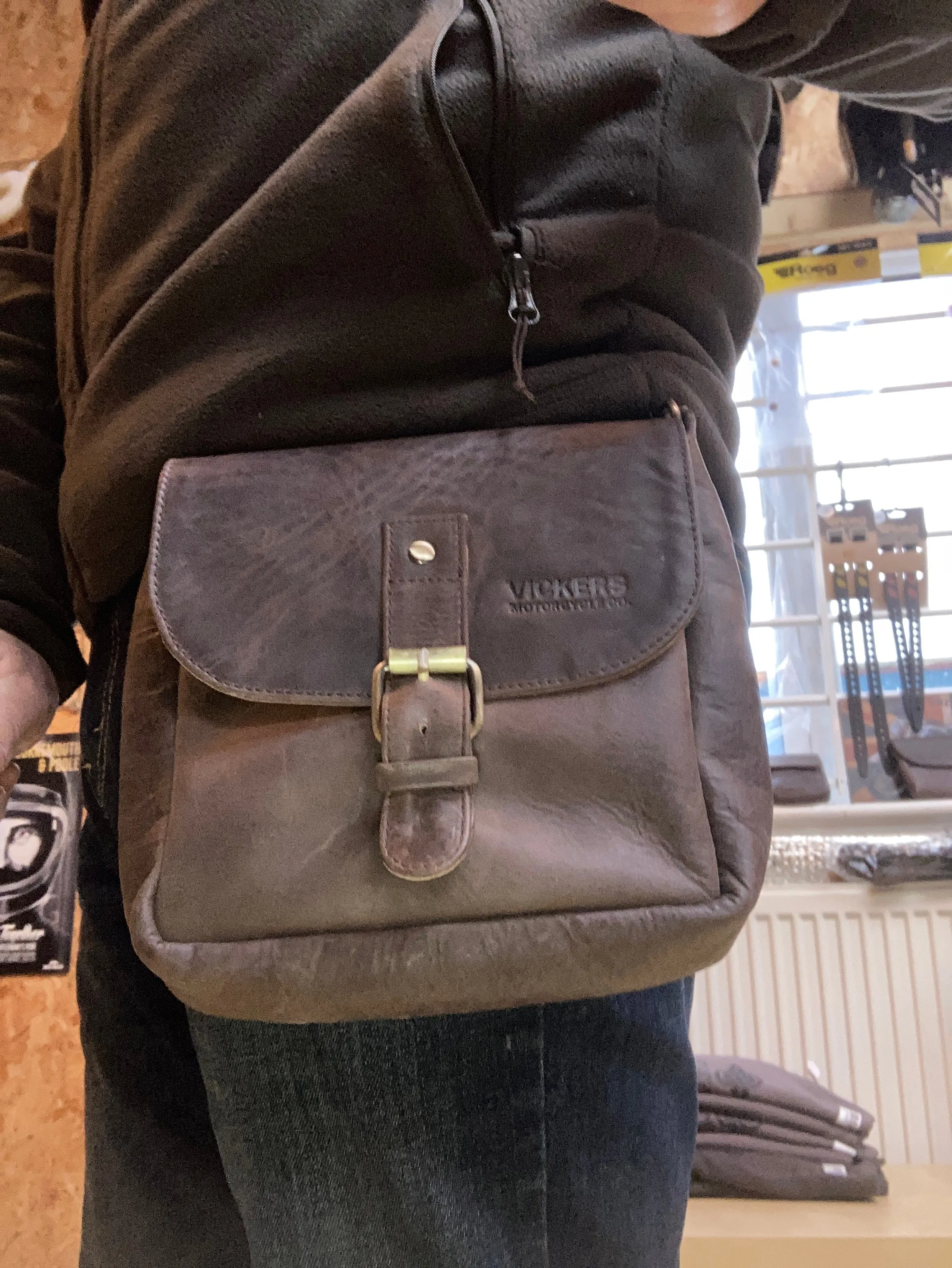 Leather Hip Pouch -  Vickers - Black