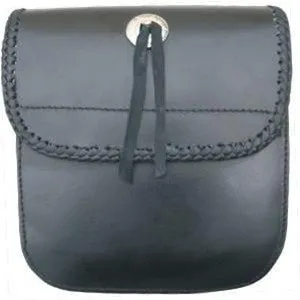 Leather Motorcycle Sissy bar bag with Laced Trim
