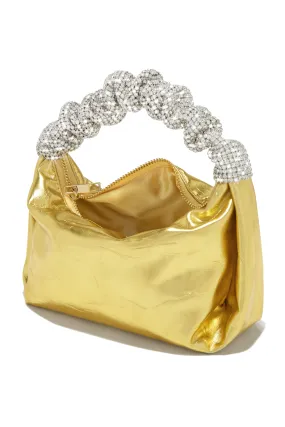 Lelani Embellished Top Handle Bag - Gold