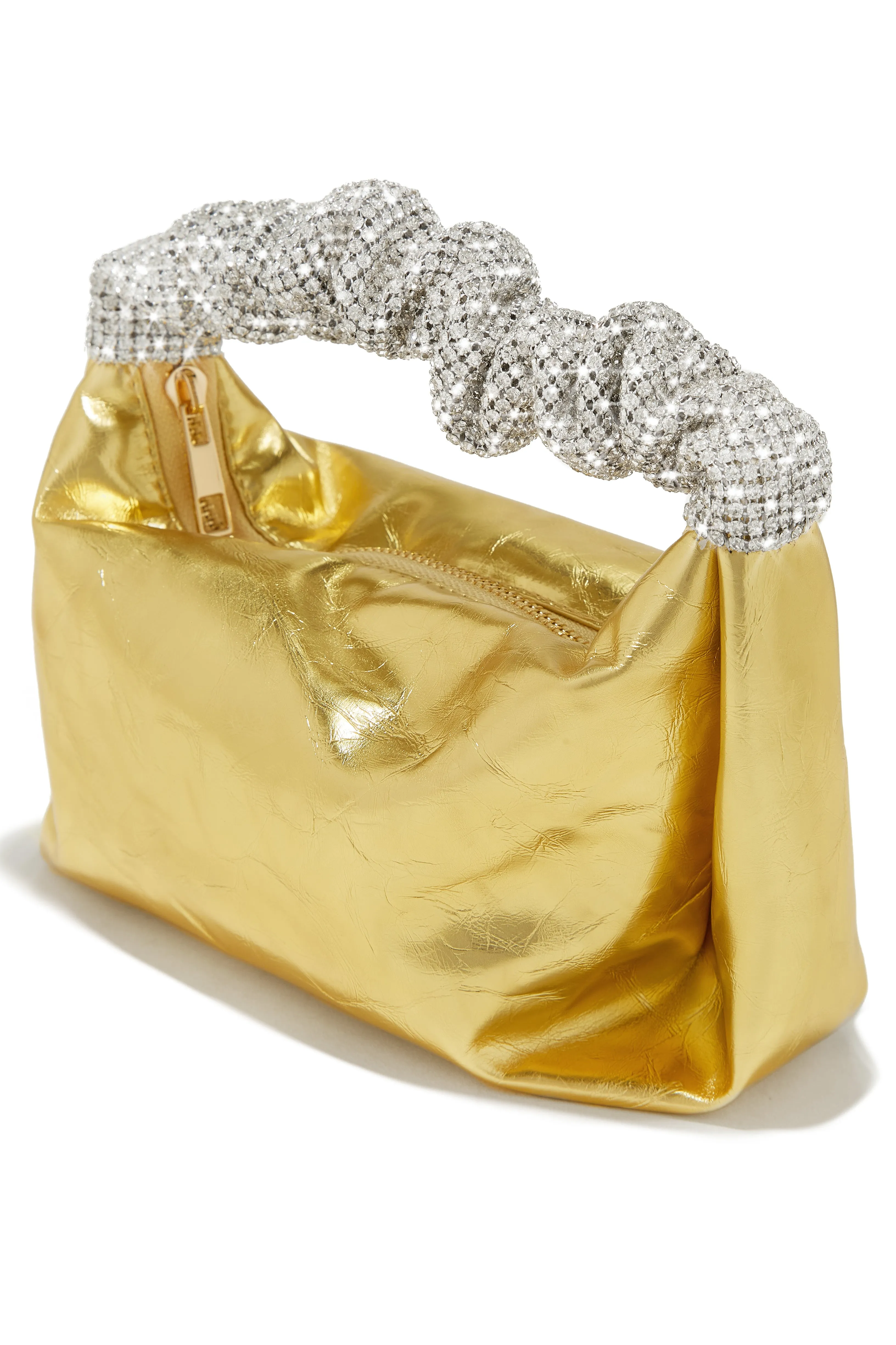 Lelani Embellished Top Handle Bag - Gold