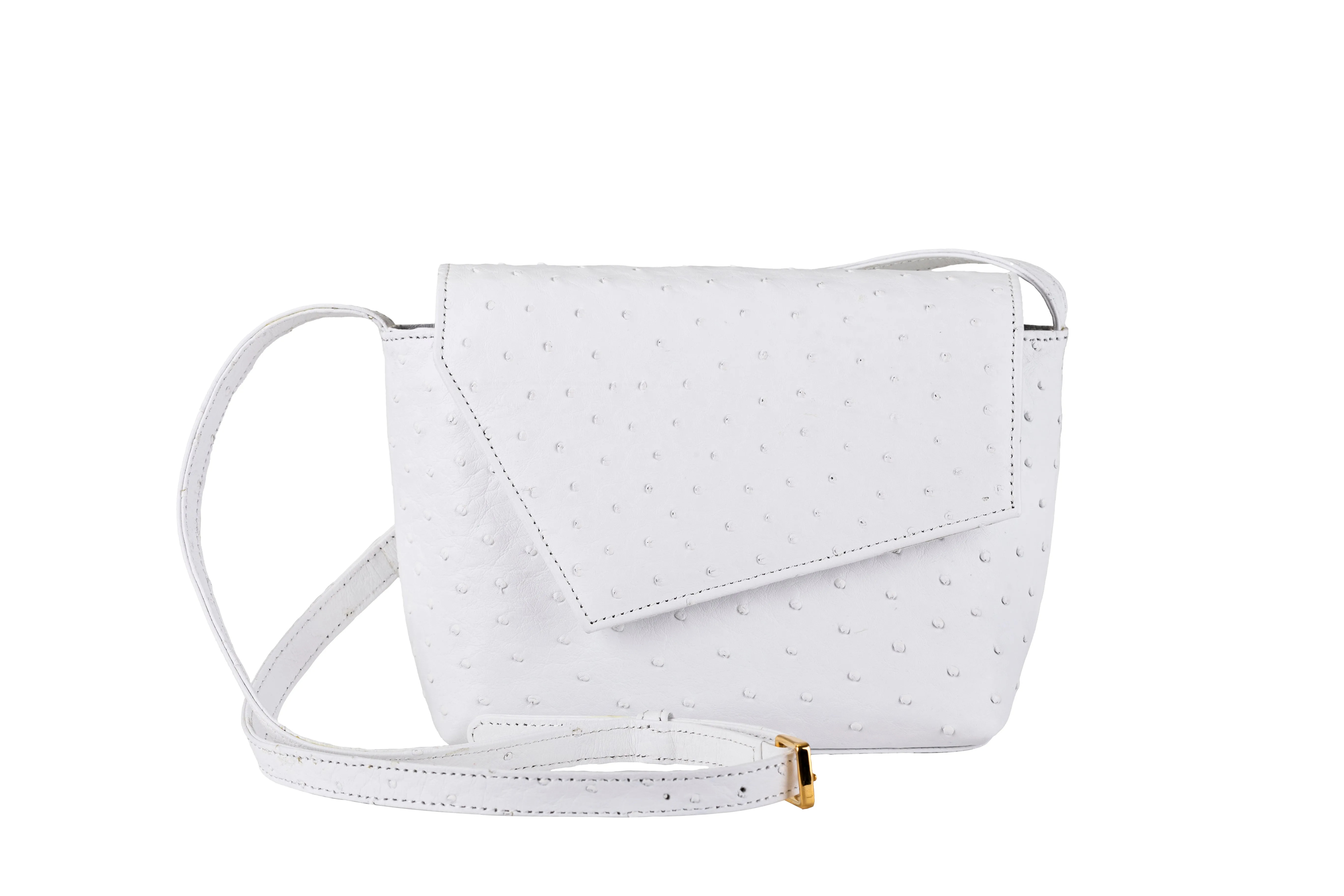 LEXIA - WHITE OSTRICH LEATHER