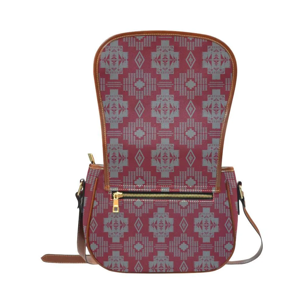 Light Gray with Maroon Saddle Bag/Small