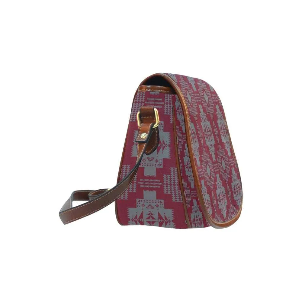 Light Gray with Maroon Saddle Bag/Small
