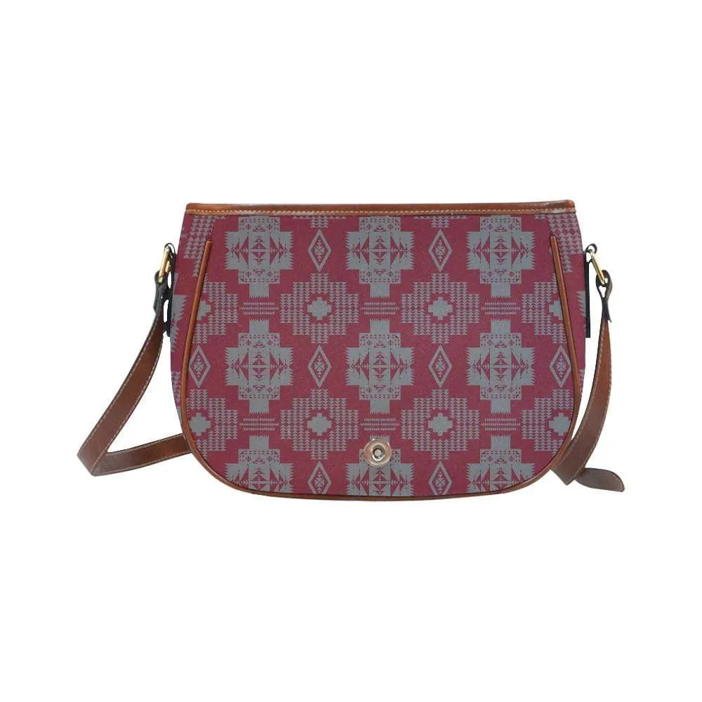 Light Gray with Maroon Saddle Bag/Small