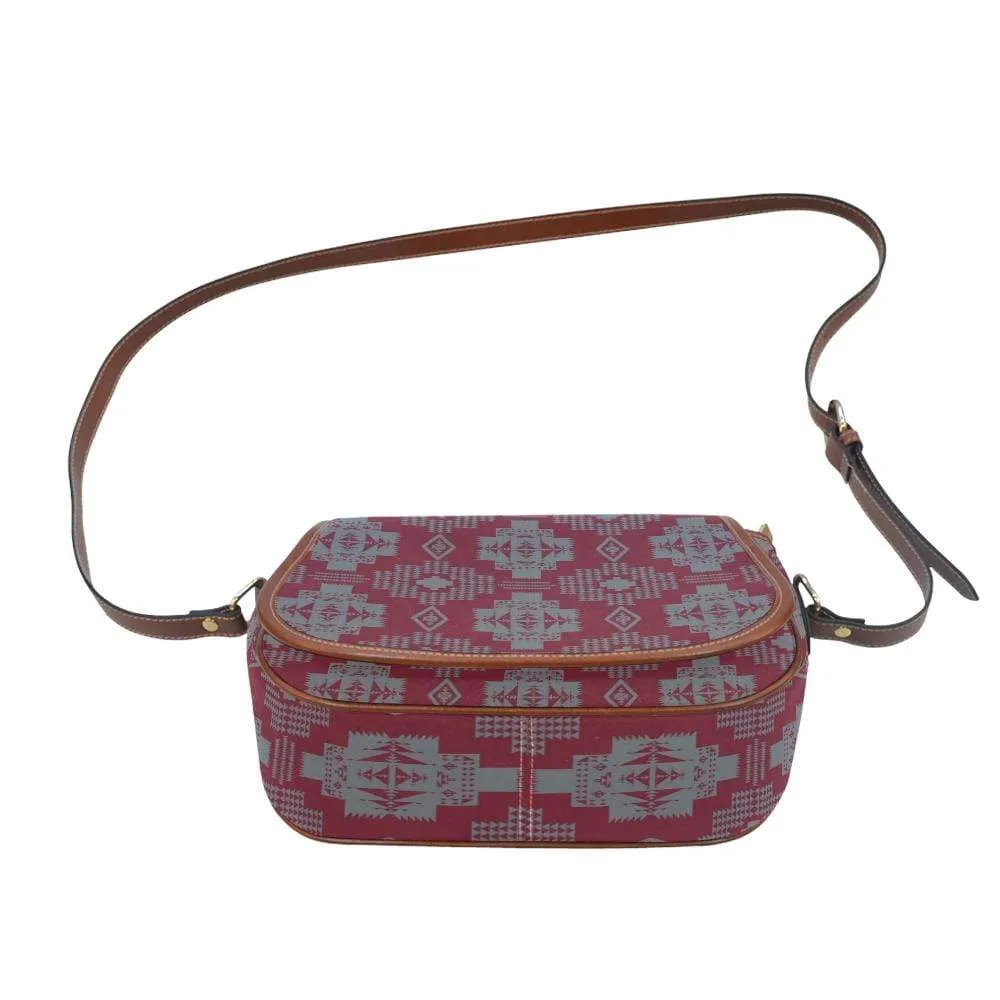 Light Gray with Maroon Saddle Bag/Small