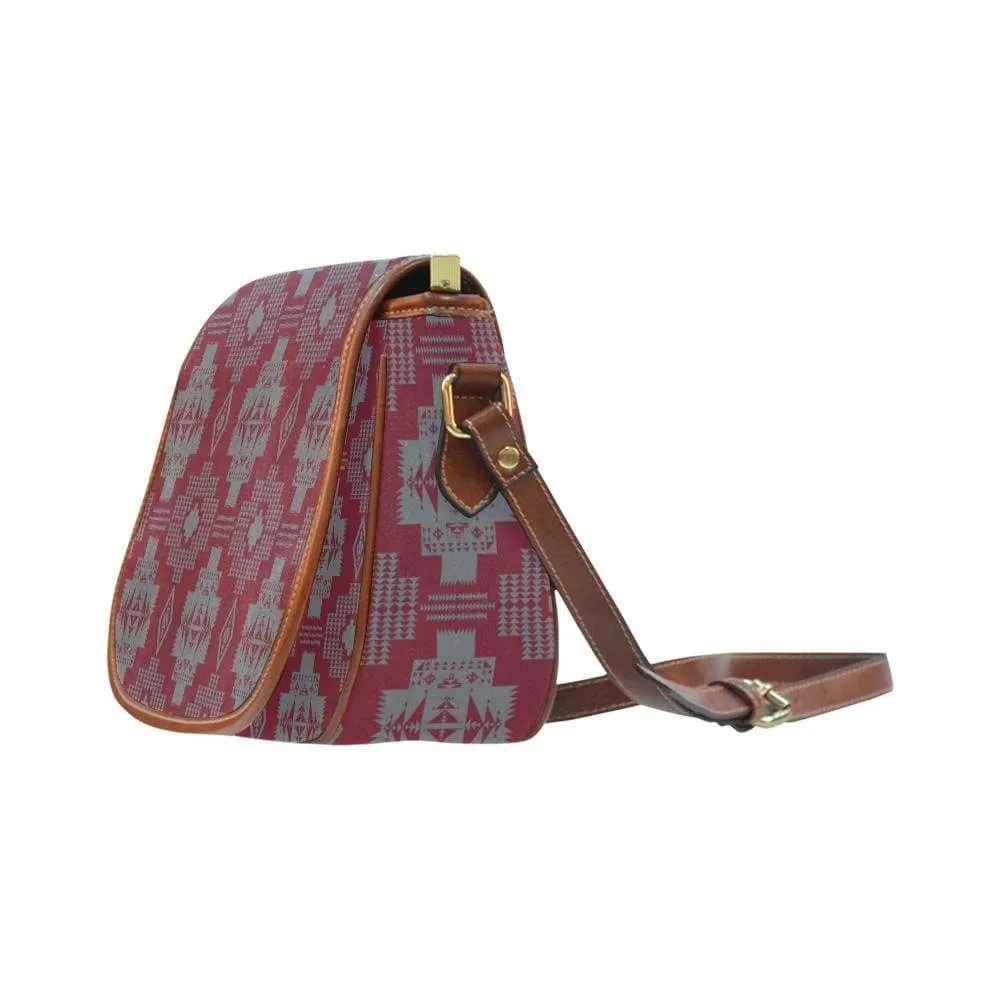 Light Gray with Maroon Saddle Bag/Small