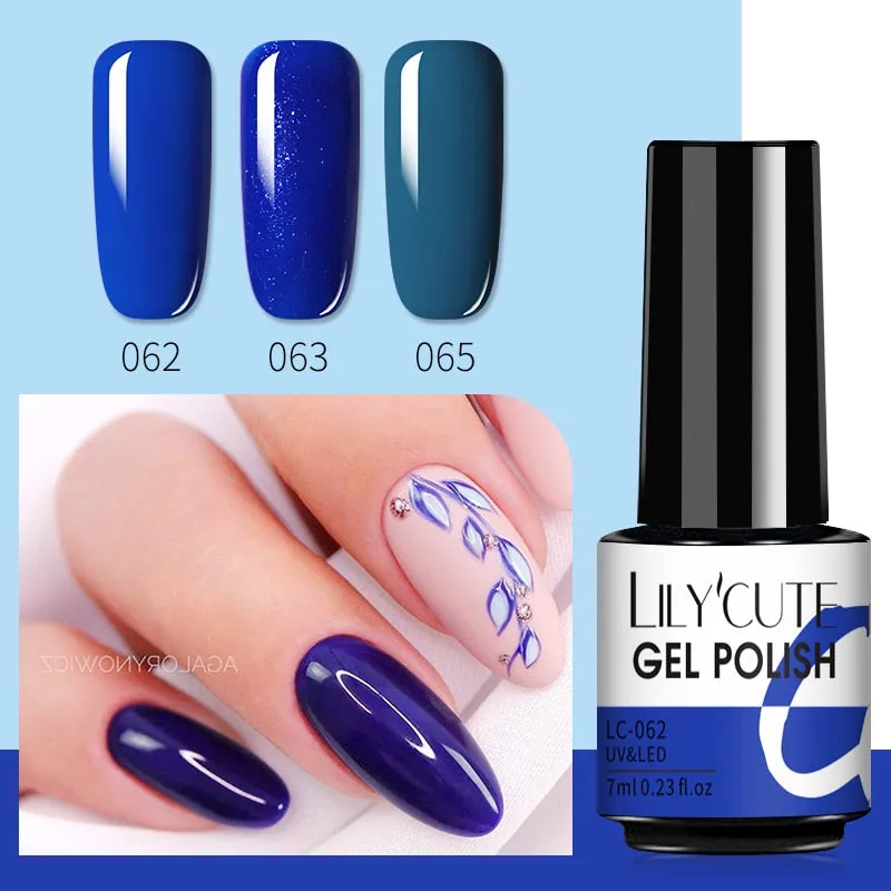 LILYCUTE 3PCs Rose Gold Gel Nail Polish Manicure Set Glitter Nail Gel Semi Permanent Base Top Coat UV Gel Nail Art Design Hybrid